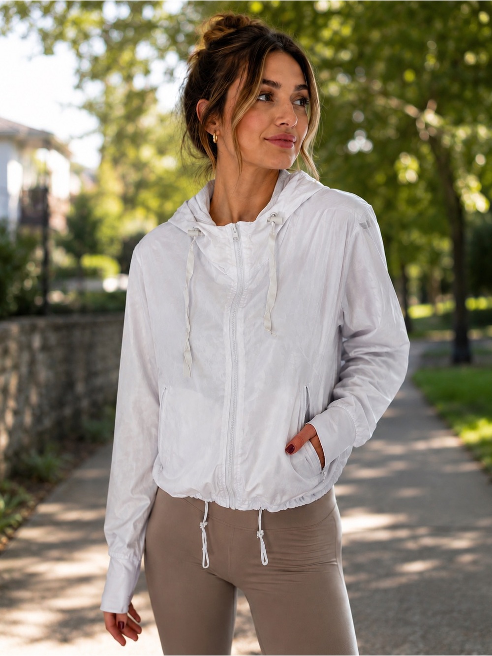 Zyia White Lightweight Bomber Jacket 🤍
